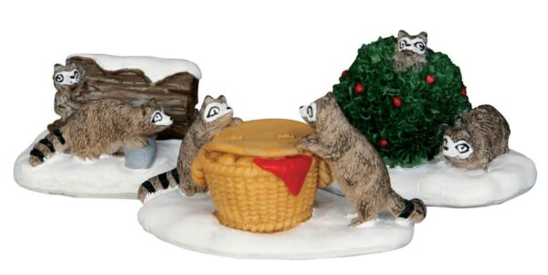 Lemax Rascal Raccoons, Set of 3